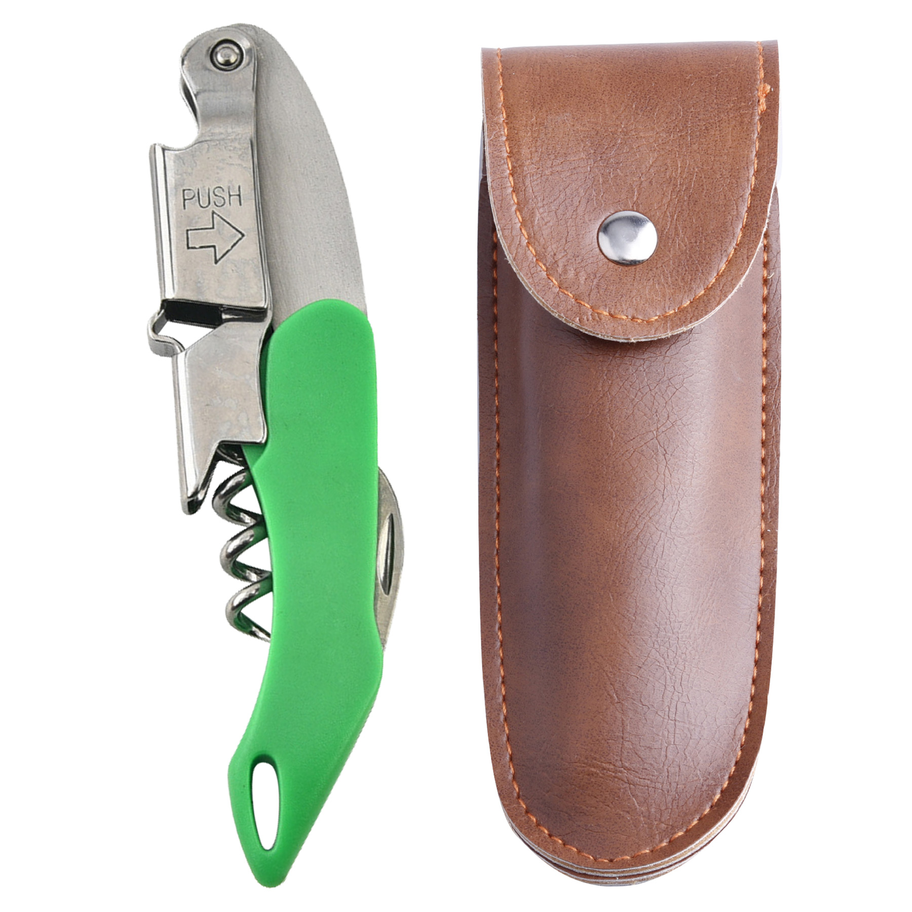 FlyFlyPromos - Wine Bottle Opener & Corkscrew Tool With Leather Case Image 13 - Promotional Product
